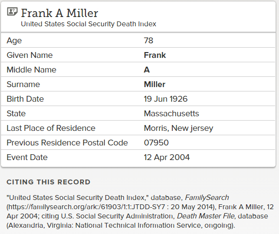 Frank Miller Jr_death